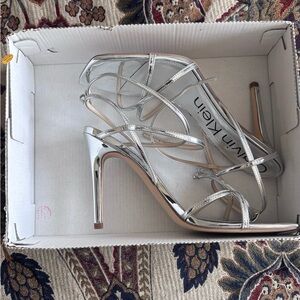 Calvin Klein Silver Strappy Heels